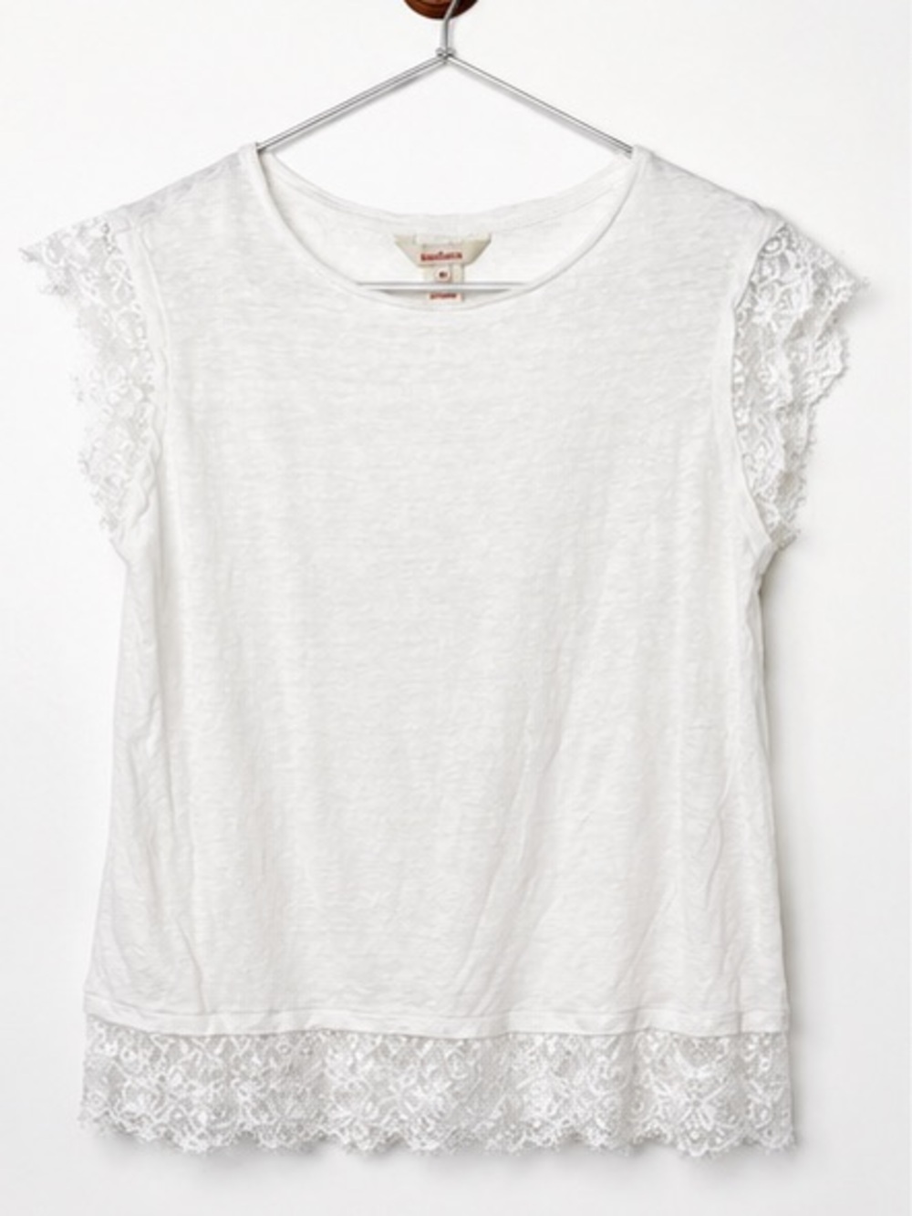Sundance White Lace-Trim Tank Top